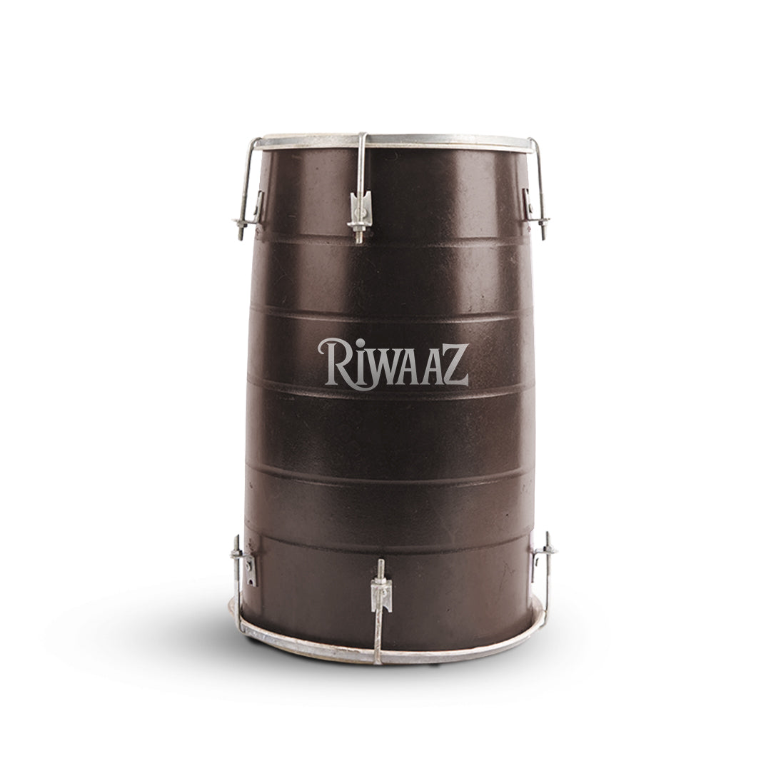 Brown Wooden Dhol – Traditional Handcrafted Drum for Decor & Events