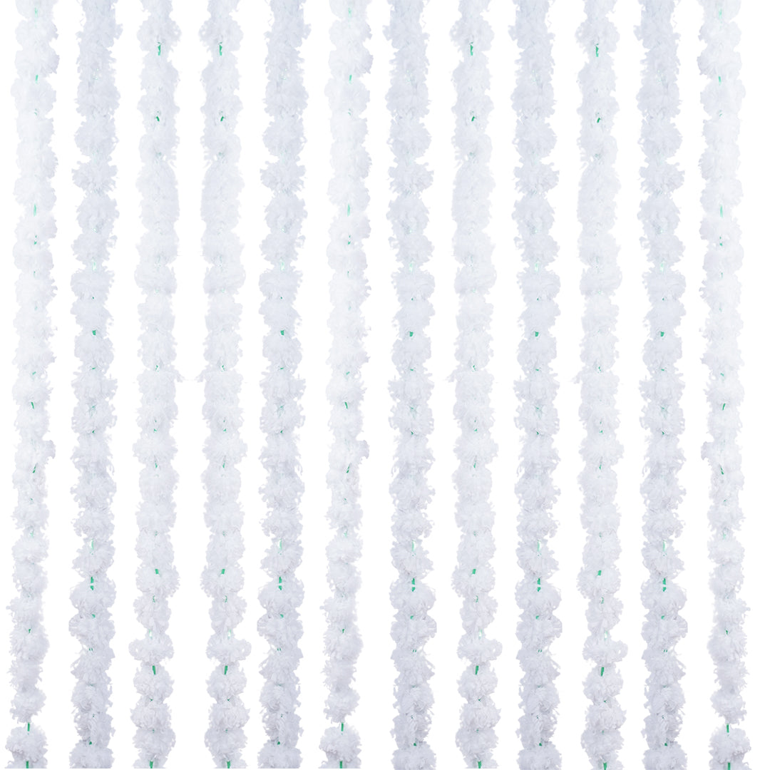 12 pcs Marigold Garland - White Color for Wedding decoration - Riwaaz