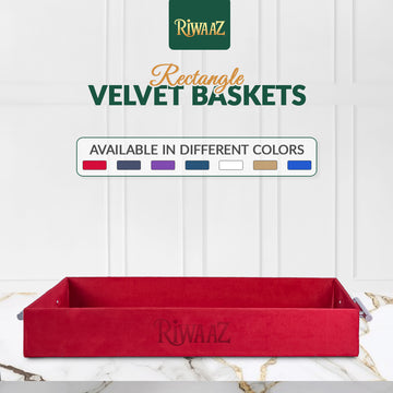 2 pcs Red Velvet Wedding Gift Tray Set – Bridal Platter for Pakistani & Indian Shaadi Decor