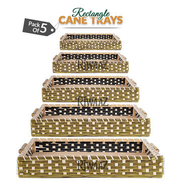 Set of 5 - Golden Rectangle Cane Trays for gifting