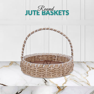 Set of 5 - Round Jute Basket Set