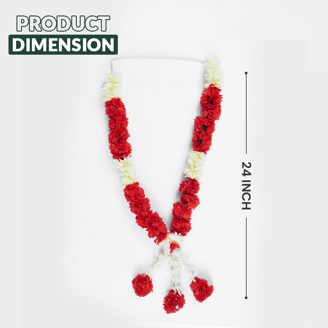 Red Marigold Wedding Haar / Varmala – Bride or Groom Jaimala for Wedding