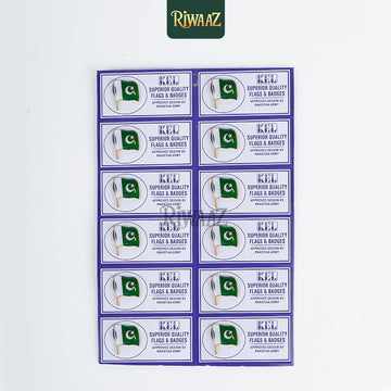 Pack of 12 - Pakistan Independence Day - Pakistan Flag Badges - Riwaaz