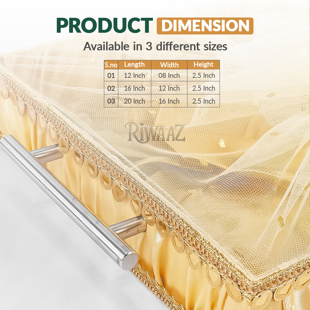 Golden Satin Trays for Weddings, Gifts & Event Displays