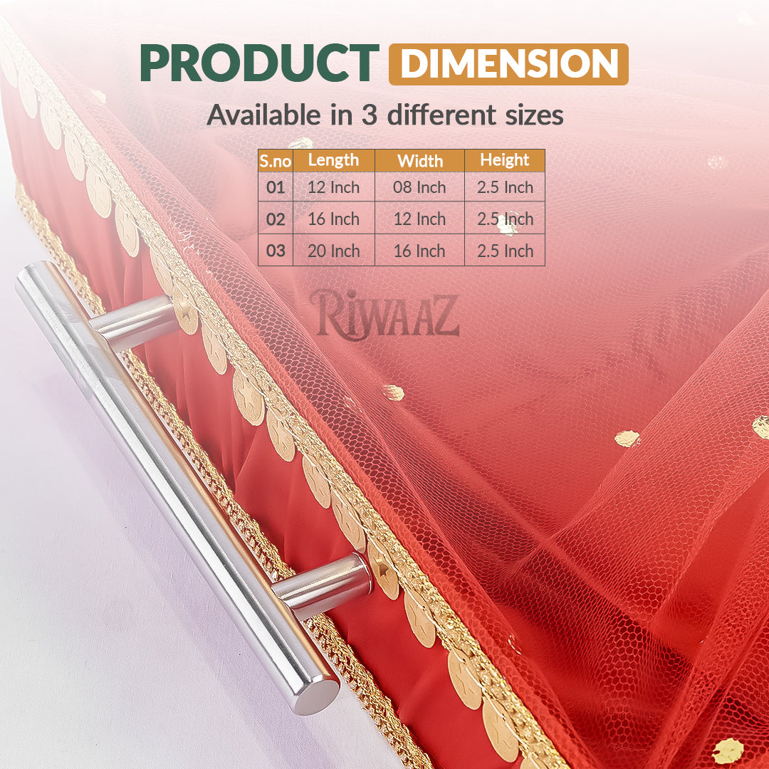 Red Satin Trays for Weddings, Gifts & Event Displays