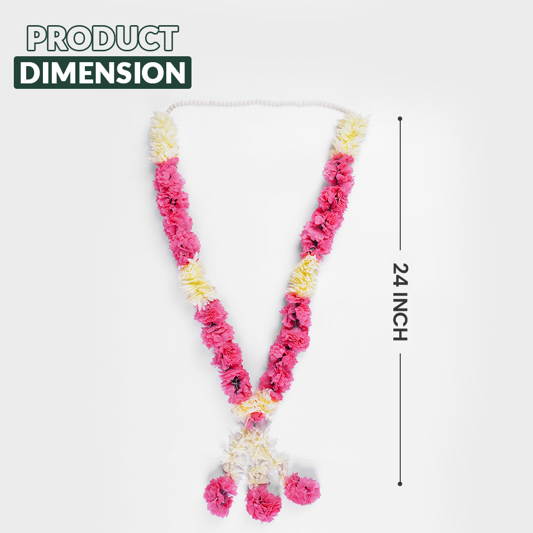 Pink Marigold Wedding Haar / Varmala – Bride or Groom Jaimala for Wedding