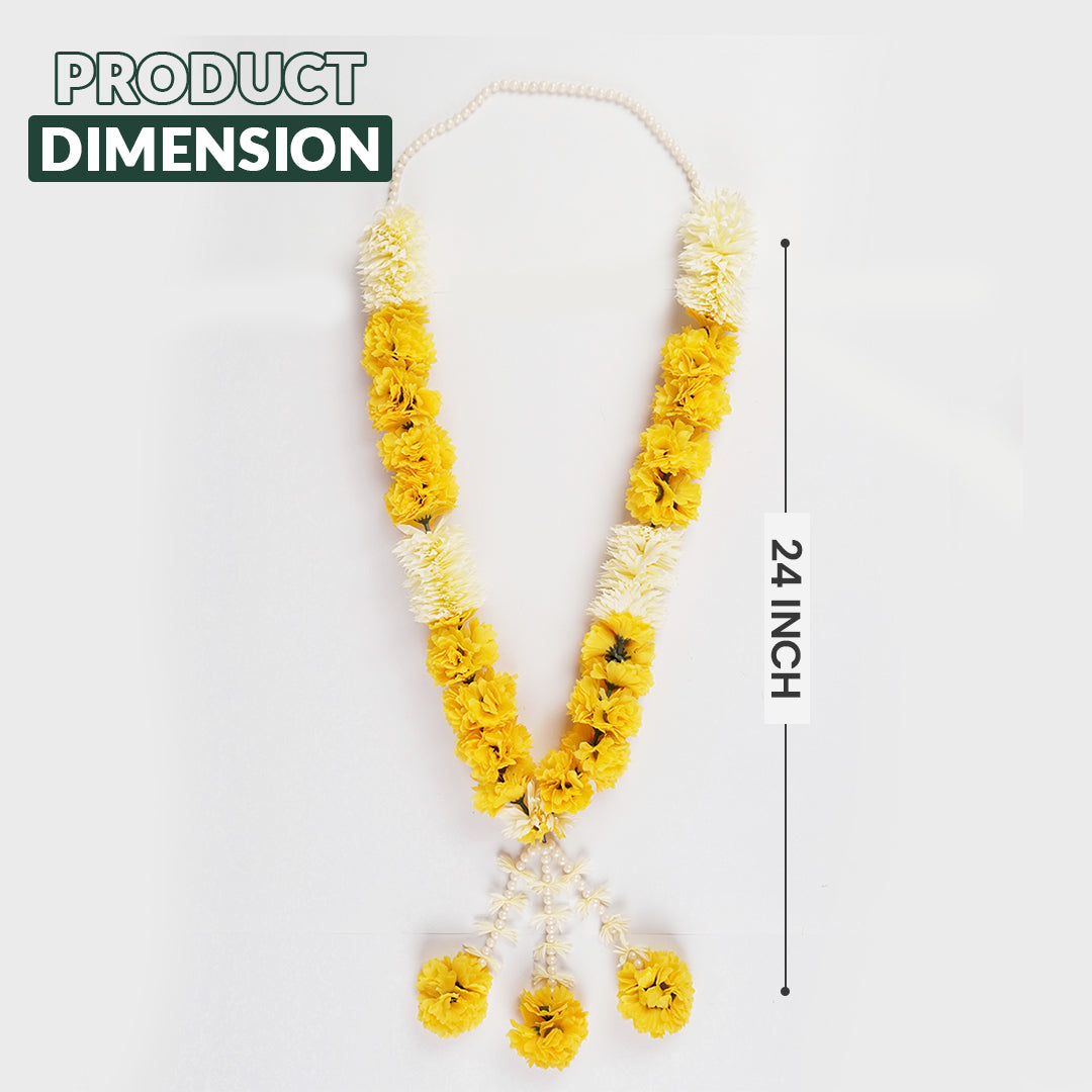 Mustard Marigold Wedding Haar / Varmala – Bride or Groom Jaimala for Wedding