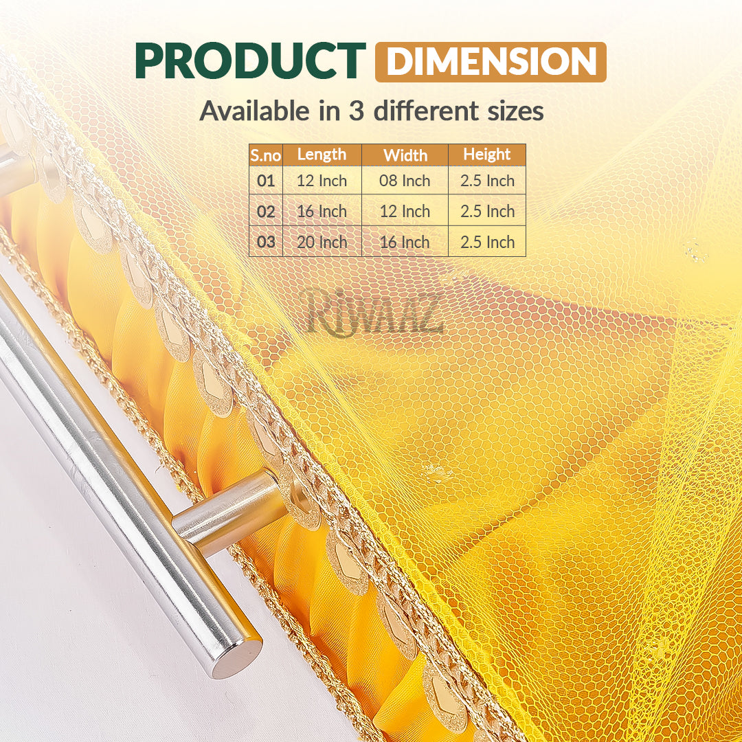 Yellow Satin Trays for Weddings, Gifts & Event Displays