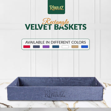 2 pcs Gray Velvet Wedding Gift Tray Set – Bridal Platter for Pakistani & Indian Shaadi Decor