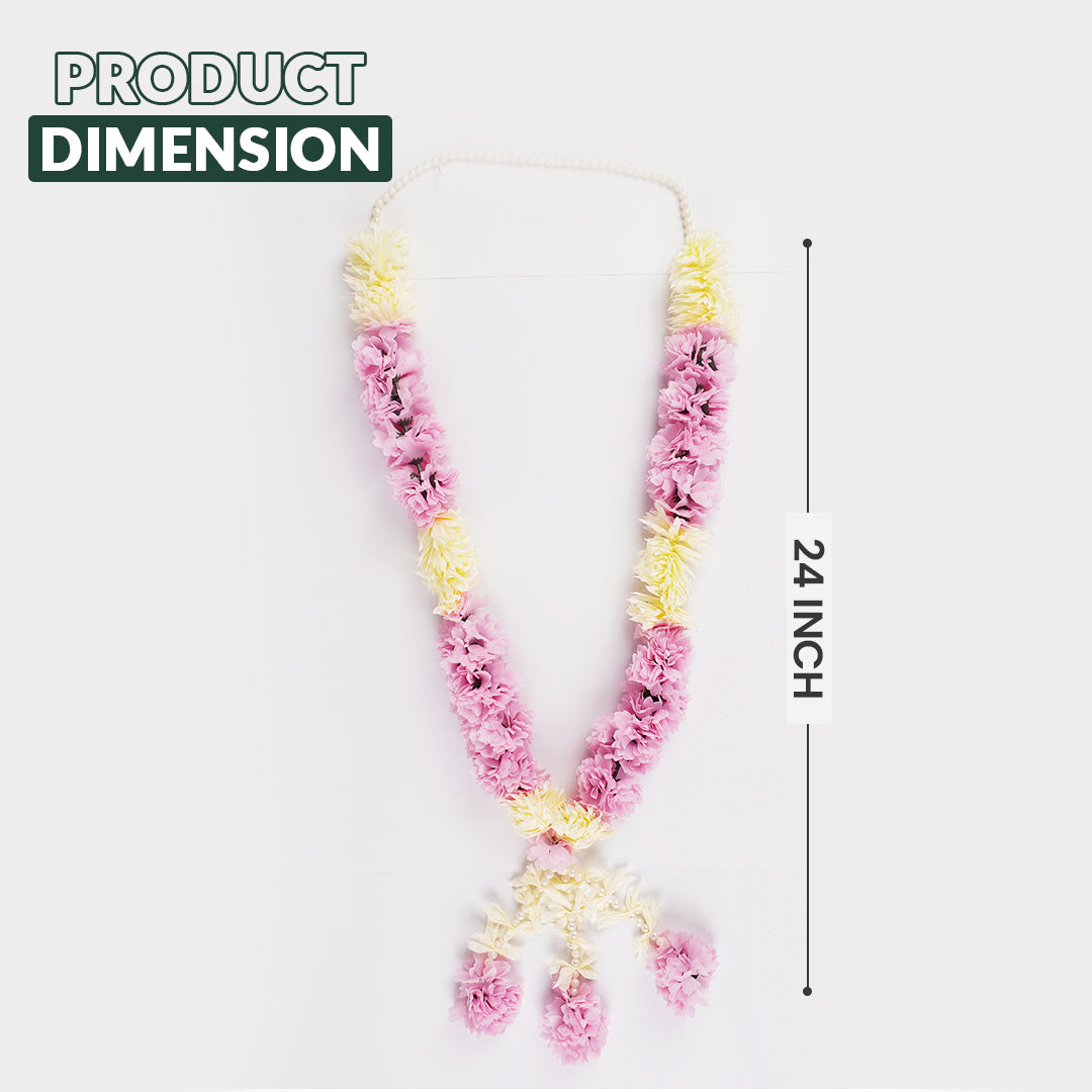 Lilac & off white Marigold Wedding Haar / Varmala – Bride or Groom Jaimala for Wedding