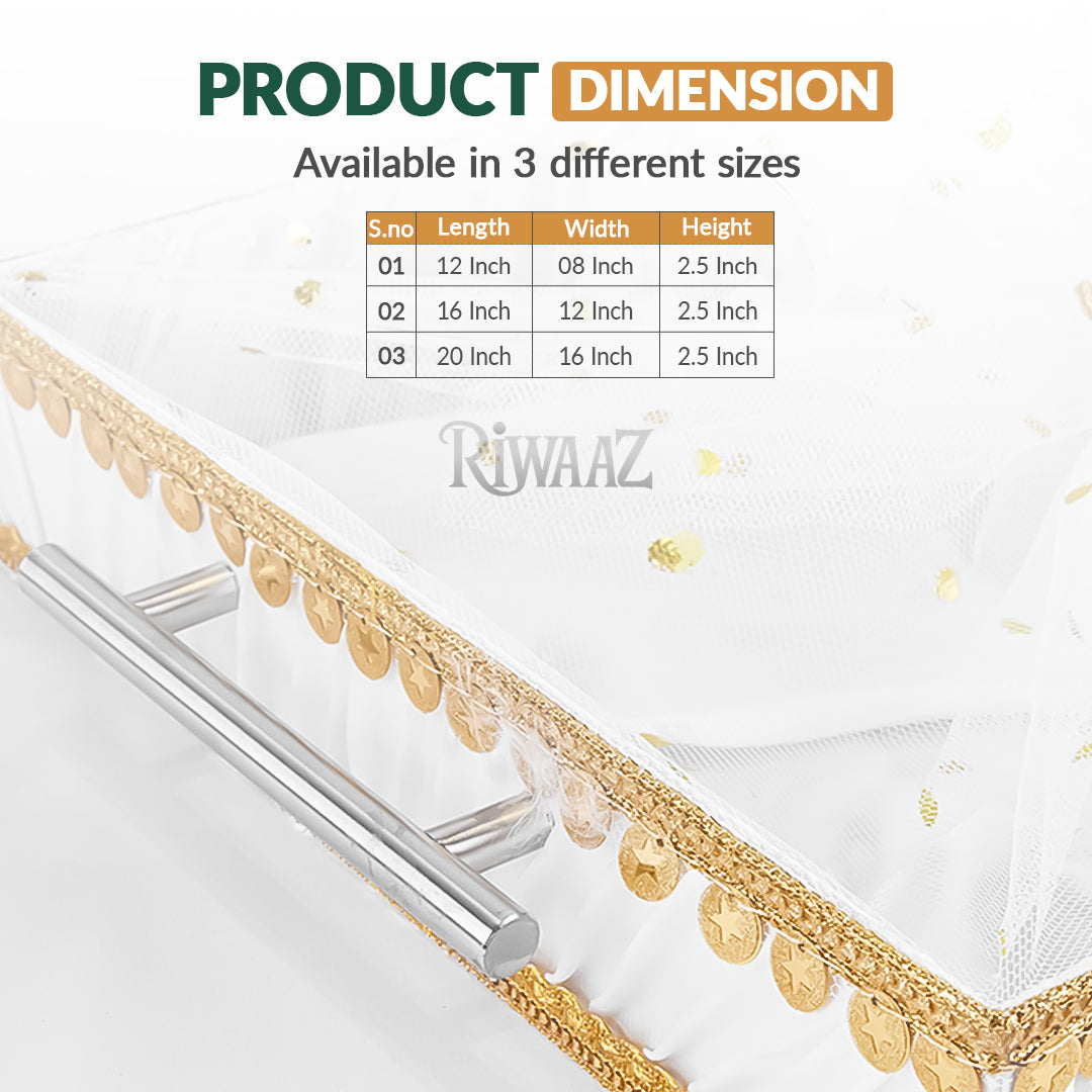 White Satin Trays for Weddings, Gifts & Event Displays