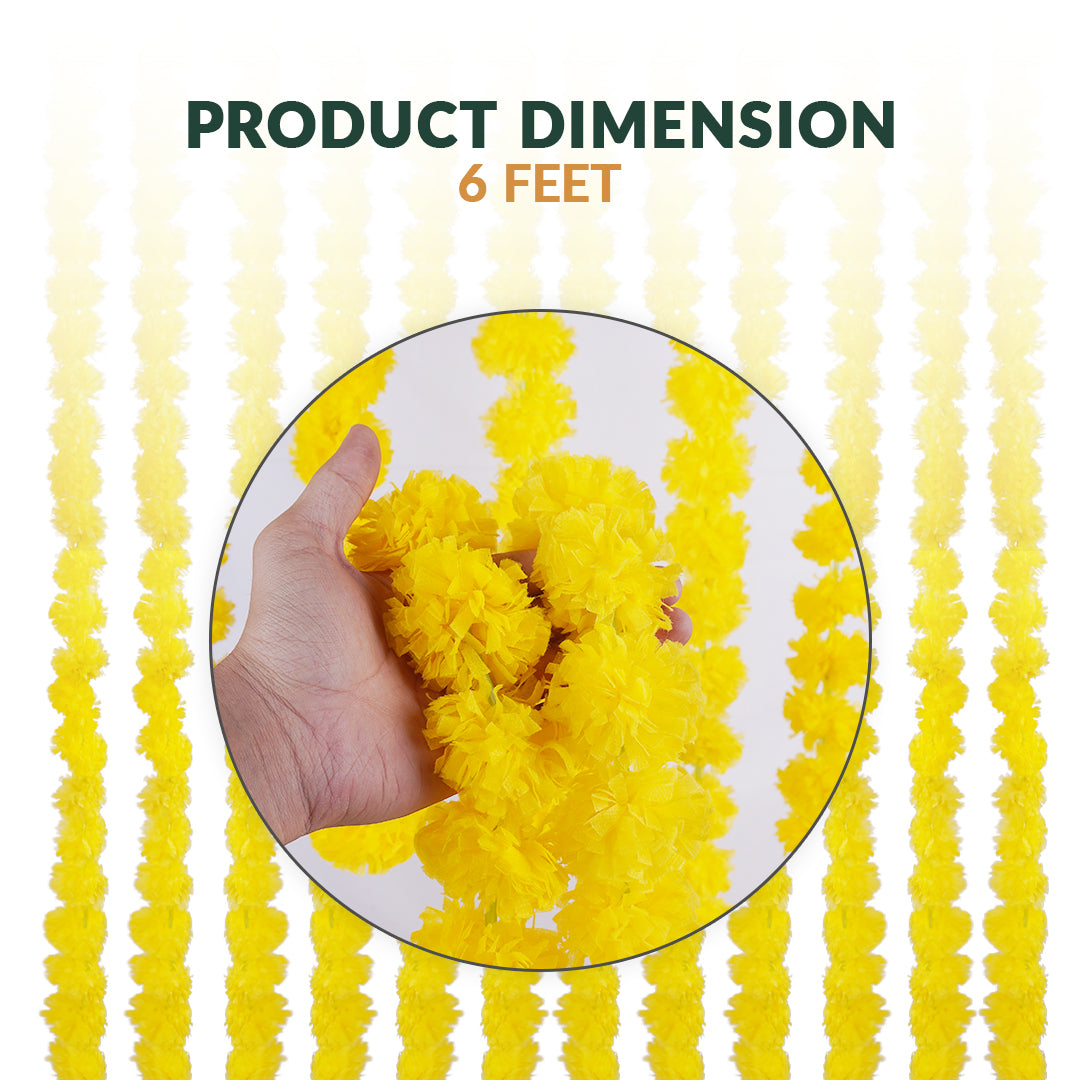 12 pcs Marigold Garland - Yellow color for Wedding decoration