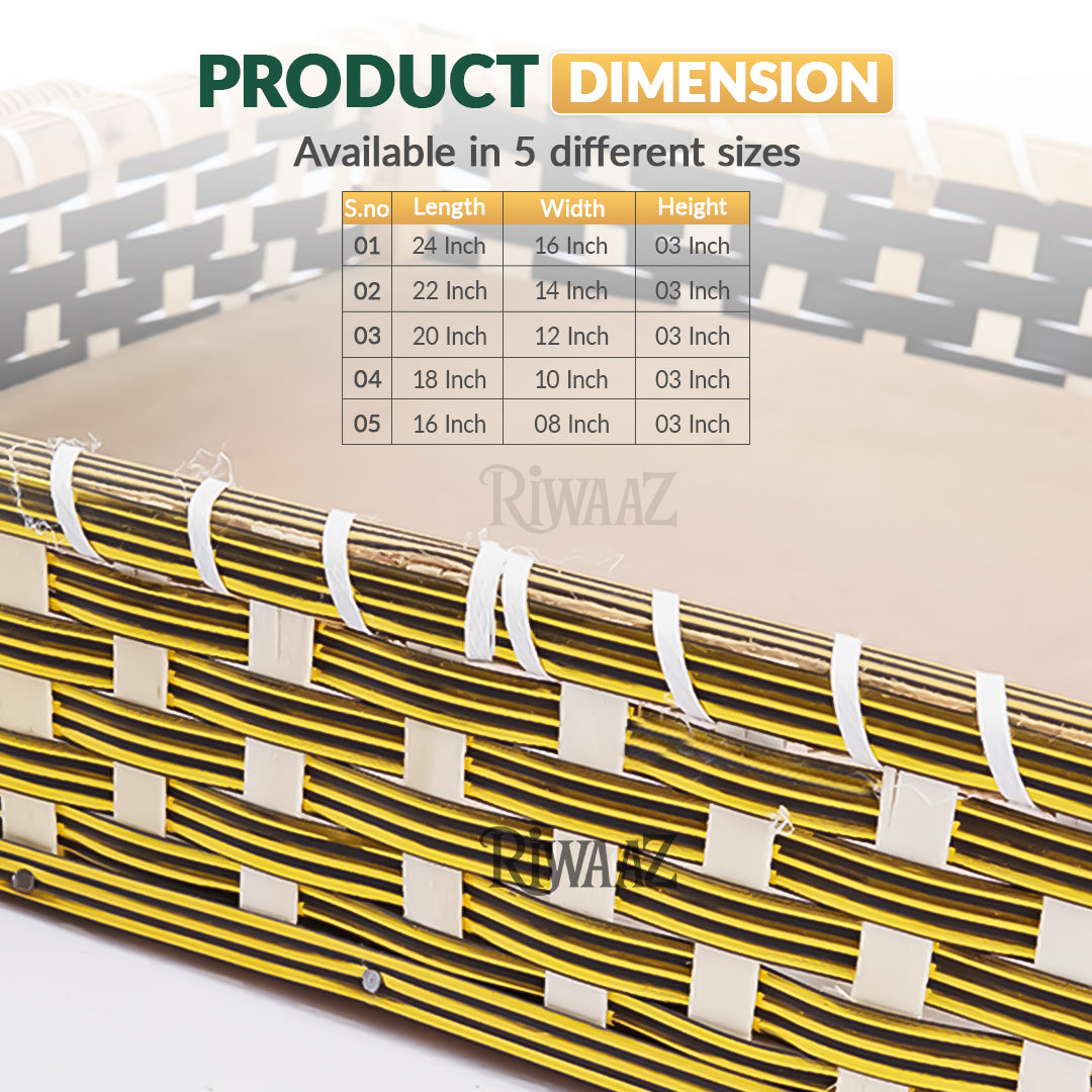 Set of 5 - Golden Rectangle Cane Trays for gifting