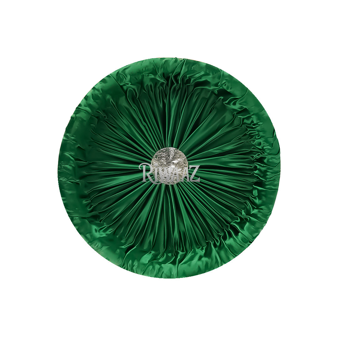 1 Pc- Multi Color Glamorous Round Shaped Satin Basket for Gifting and Celebrating - Ideal For Maiyun, Mendhi Shadi Vivah Weddings and Festivities