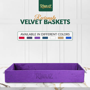 2 pcs Purple Velvet Wedding Gift Tray Set – Bridal Platter for Pakistani & Indian Shaadi Decor