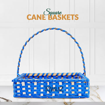 Set of 5 - Blue Square Cane Basket for Gifting, wedding decoration