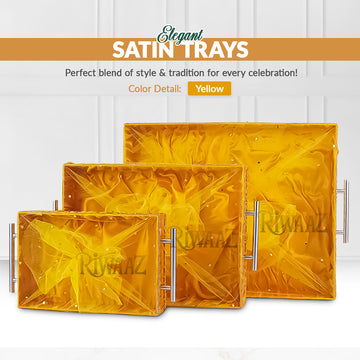 Yellow Satin Trays for Weddings, Gifts & Event Displays