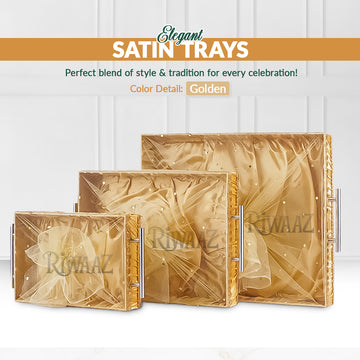 Golden Satin Trays for Weddings, Gifts & Event Displays