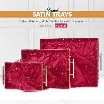 Hot Pink Satin Trays for Weddings, Gifts & Event Displays
