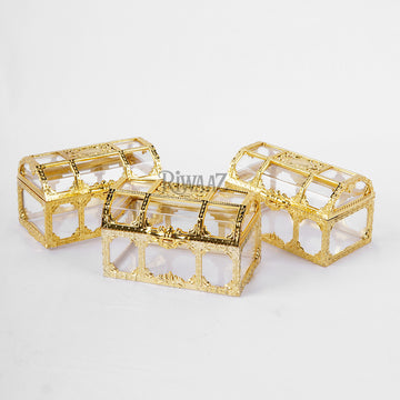 12 Pcs Golden & Silver Nikkah Acrylic Bid Boxes Candy Containers, Favors Box, Candy box, Party supplies, Acrylic Box, Chocolate Box,