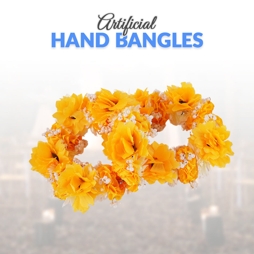 Artificial Floral Hand Bangles for Mehndi, Haldi, Wedding | Flower Jewelry for Traditional Events