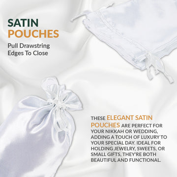 Pack of 10 - Satin Pouches for Wedding - Nikkah Pouches