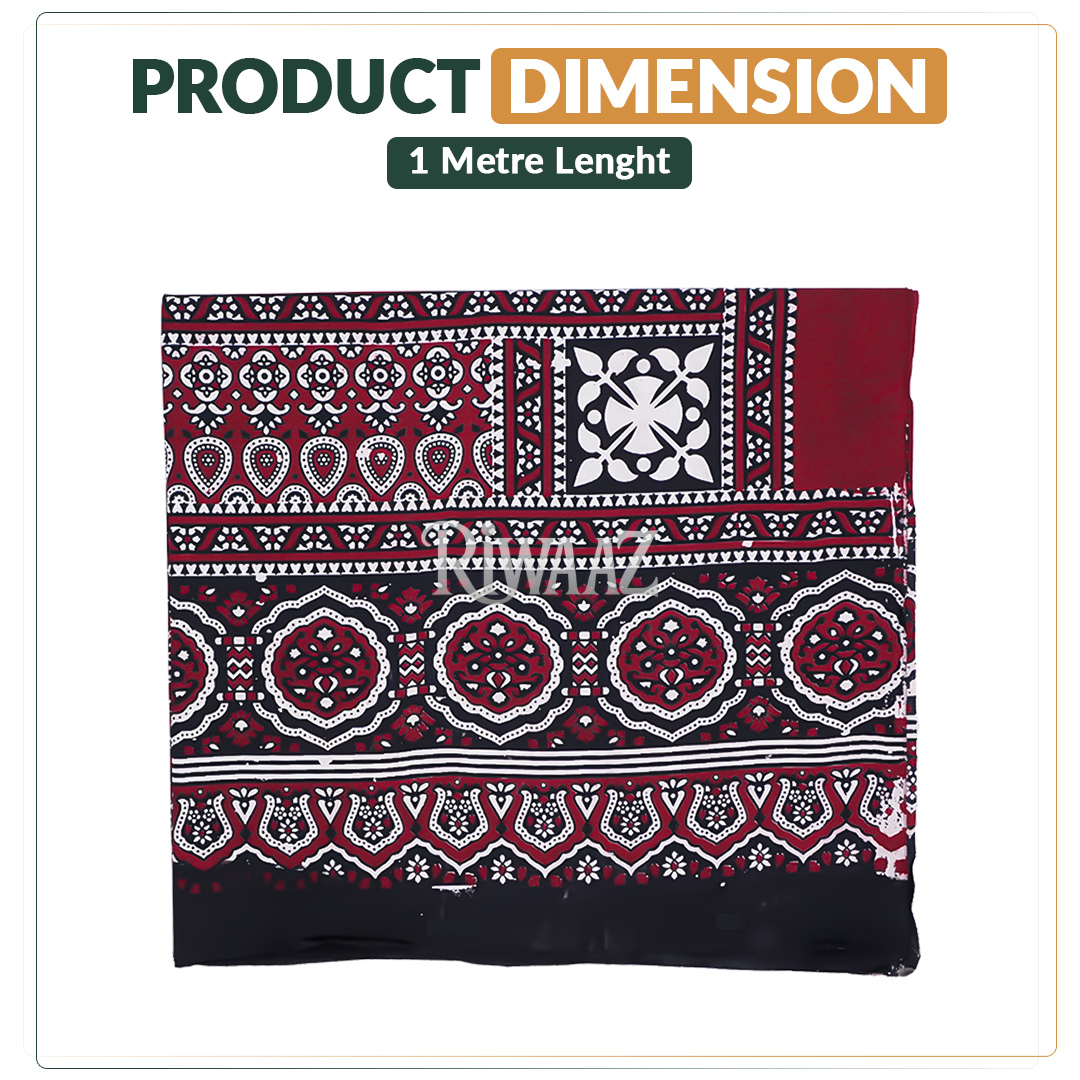Handmade Ajrak Dupatta Shawl – Traditional Sindhi Block Print Stole for Mehndi, Nikkah & Cultural Events
