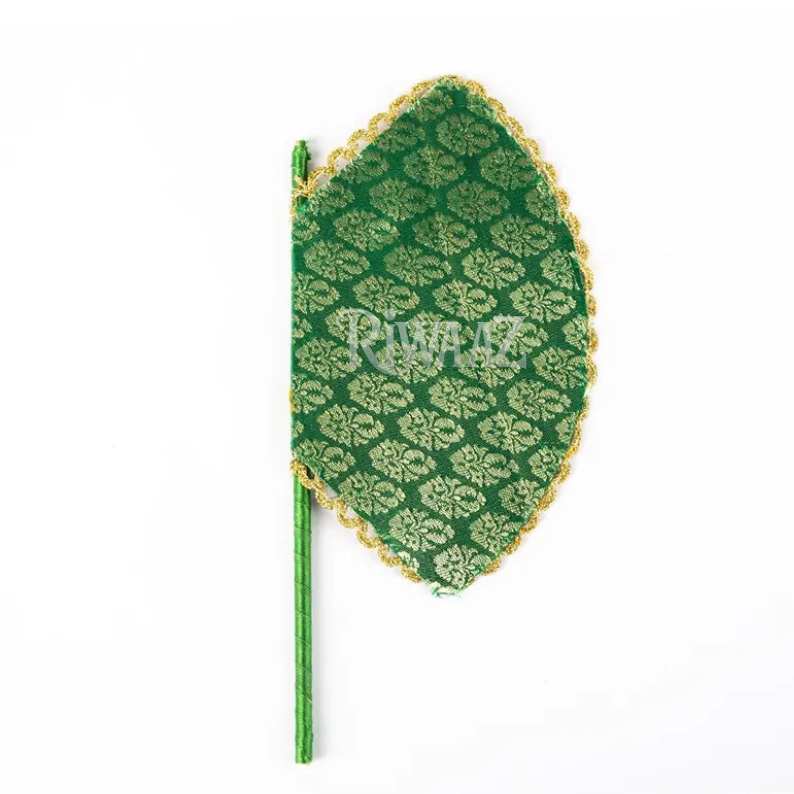 4 Pcs Multi Color Traditional Decor Handmade Decorated Fan For Mehndi, Maiyu, Nikkah.