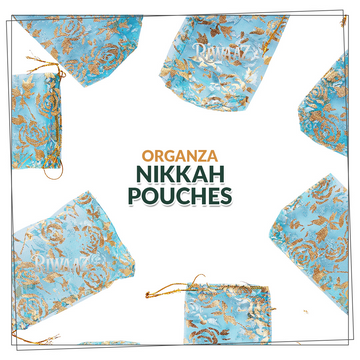 50 Pcs Multi Color Organza Fabric Nikkah Pouches For Nikkah Wedding Pouches – Elegant Gift Bags Celebration Vivah Wedding and Occasions