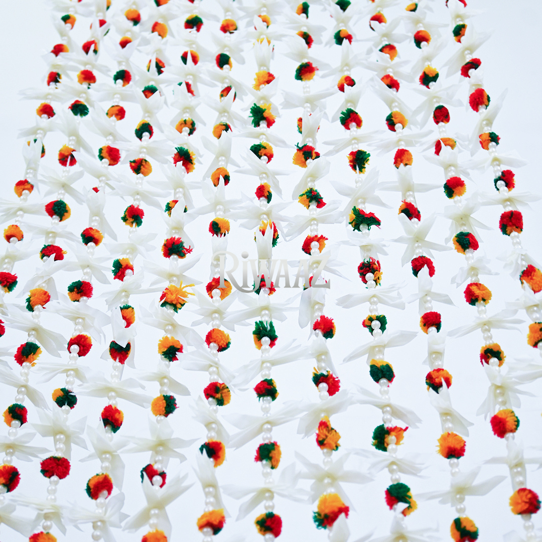 12 pcs Multi color pom pom garland