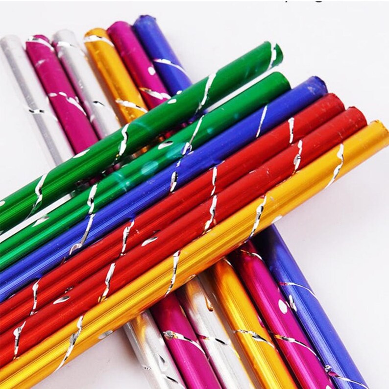 12-Piece Metal Dandiya Sticks Set for Mehndi, Mayoun event