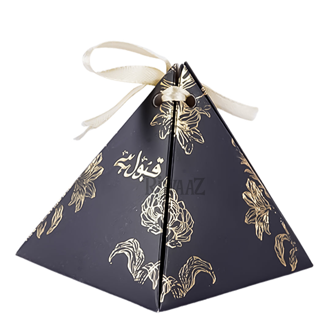 Qubool Hai & Nikkah Mubarak Pyramid Wedding Favor Box | Mehndi, Engagement, Nikkah Mubarak Gift Box | Pakistani Indian Decoration