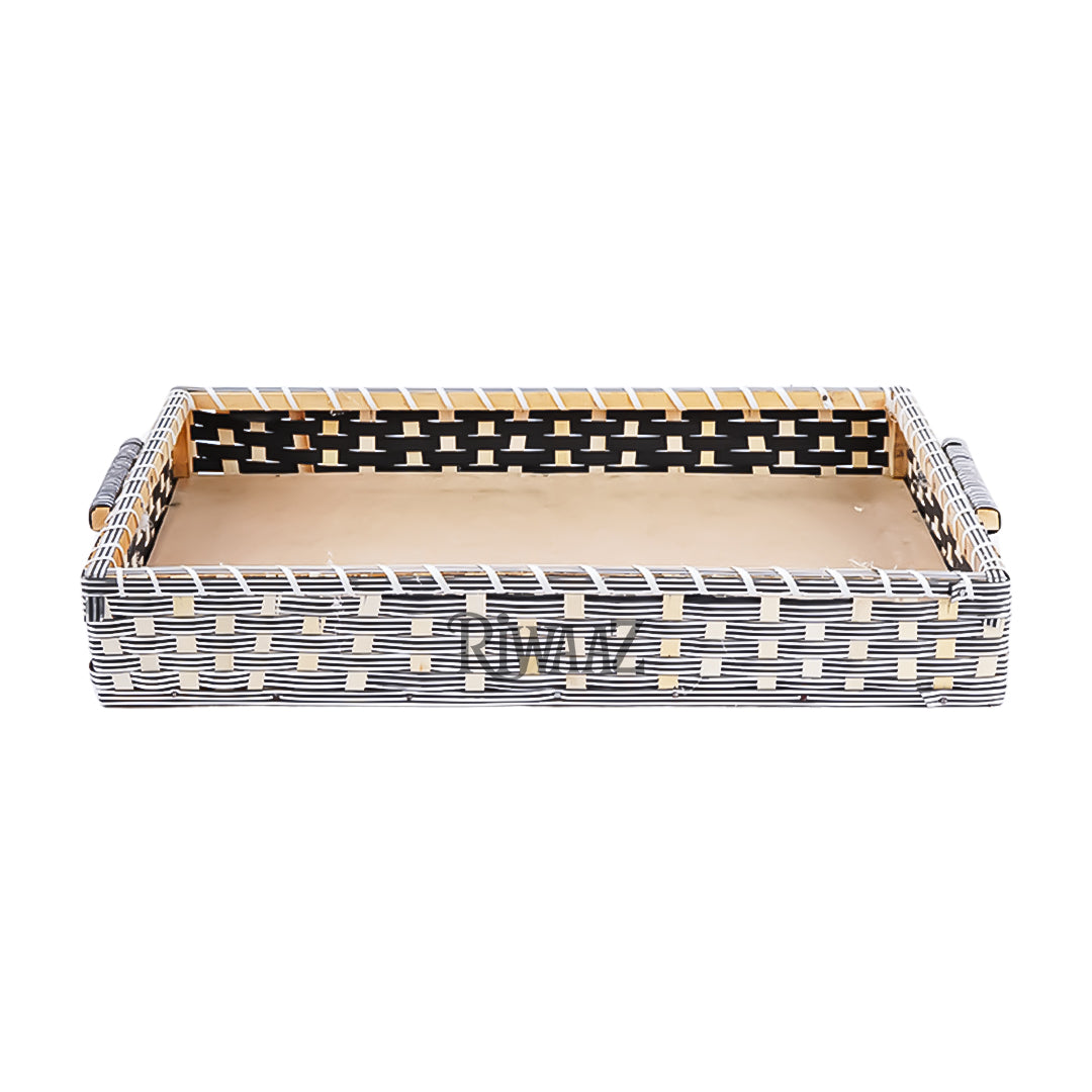 Set of 5 - Silver Rectangle Cane Trays Set for gifting