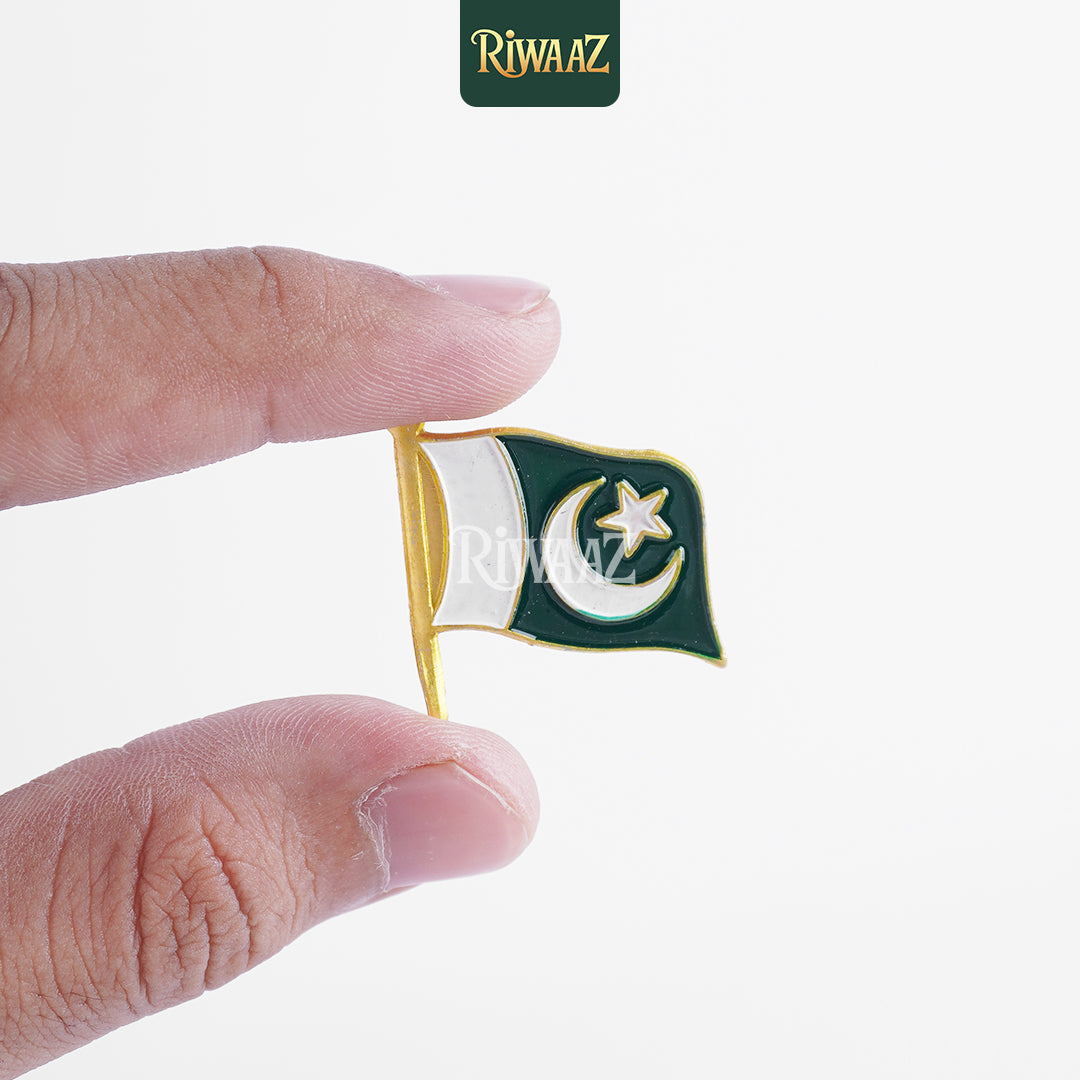 Pack of 100 - Pakistan Flag Badges for 14 August Celebrations - Riwaaz