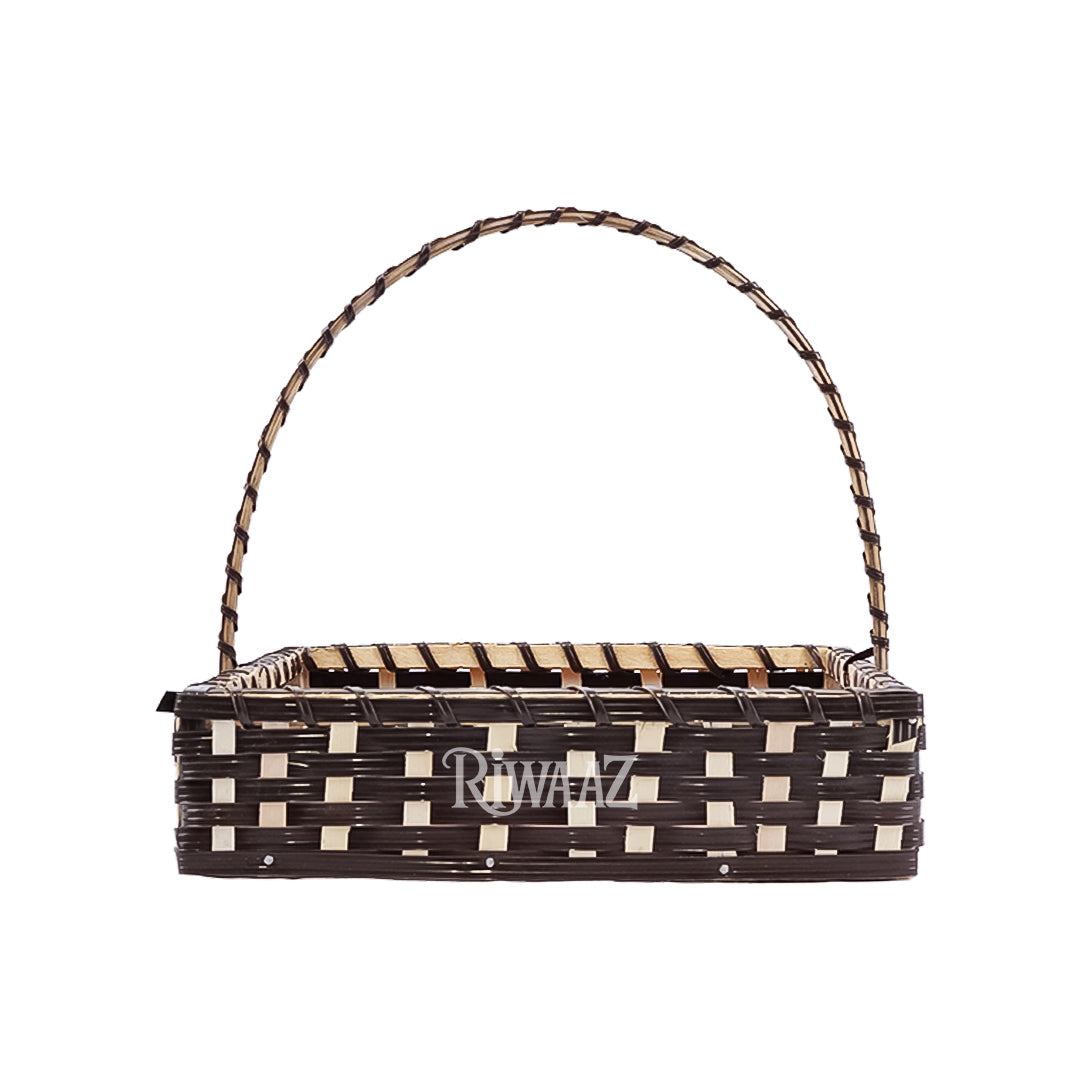 Set of 5 - Brown Square Cane Basket for Gifting, wedding decoration