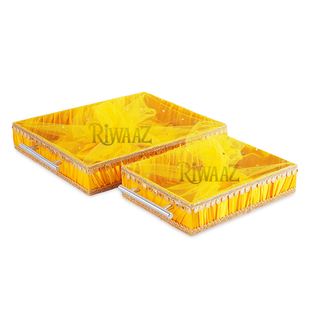 Yellow Satin Trays for Weddings, Gifts & Event Displays