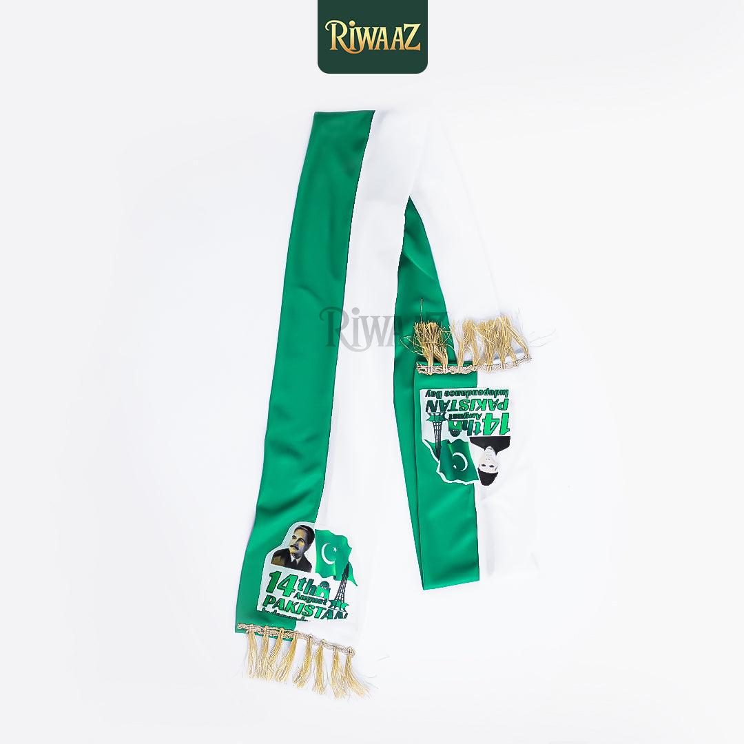 Pack of 6 – Green & White Pakistan Day Mufflers