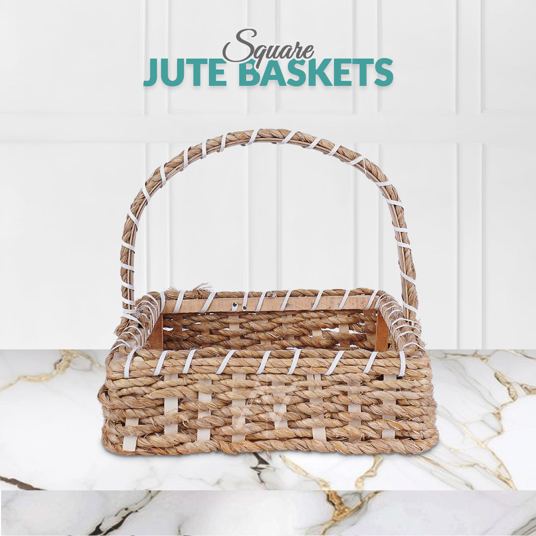 Set of 5 - Square Jute Basket Set