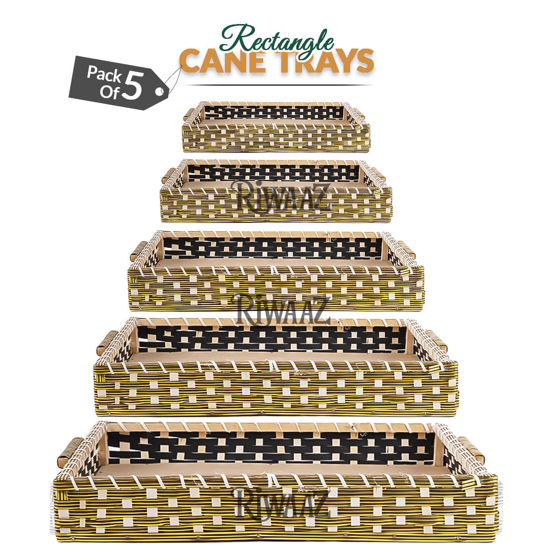 Set of 5 - Golden Rectangle Cane Trays for gifting