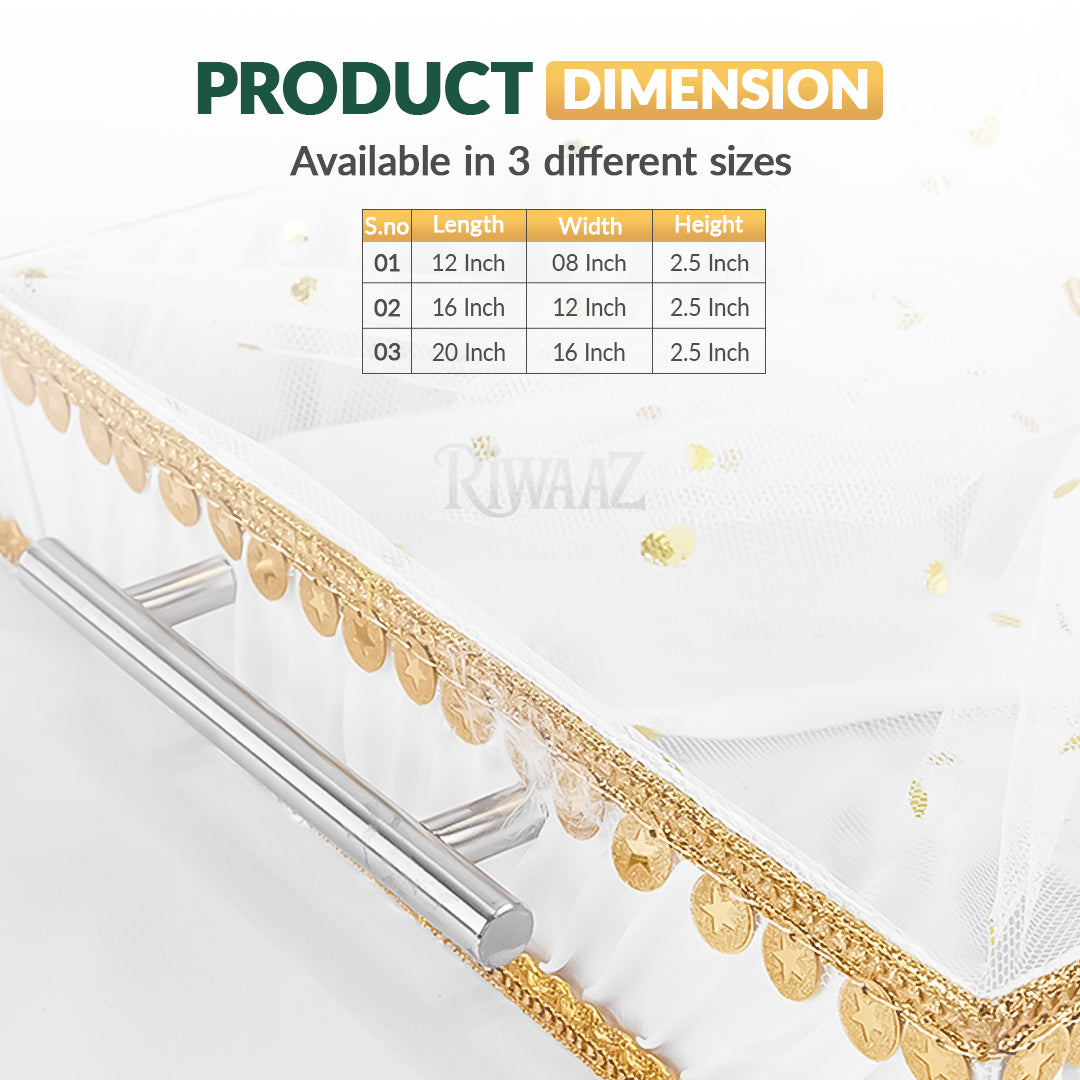 White Satin Trays for Weddings, Gifts & Event Displays
