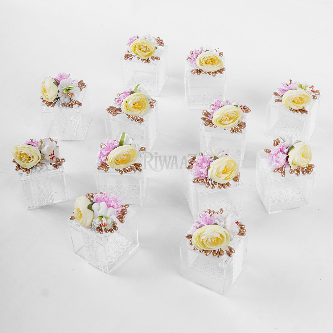 12pcs Nikkah Acrylic Bid Box Candy Containers, Favors Box, Candy box, Guests gift box, Party supplies, Acrylic Box, Square Chocolate Box,