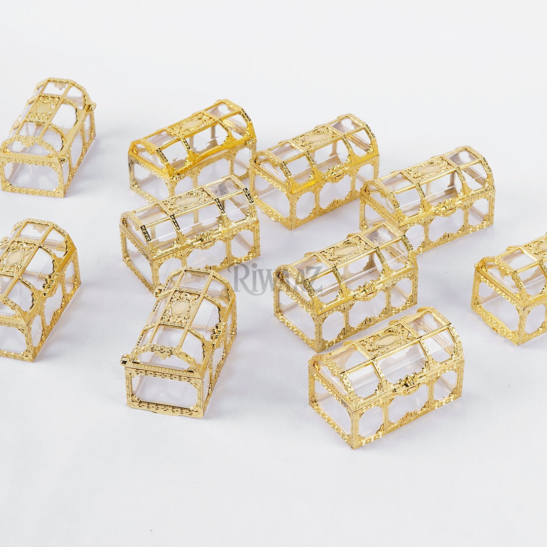 12 Pcs Golden & Silver Nikkah Acrylic Bid Boxes Candy Containers, Favors Box, Candy box, Party supplies, Acrylic Box, Chocolate Box,