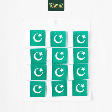 Pack of 12 - Pakistan Flag Badges - Rubber Badges