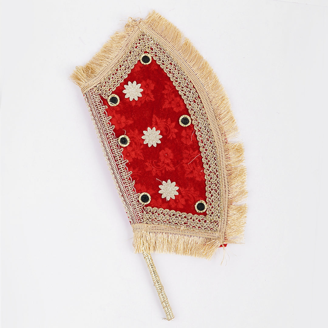 Luxury Handmade Velvet Fan – Traditional Decor for Mehndi, Maiyun & South Asian Weddings