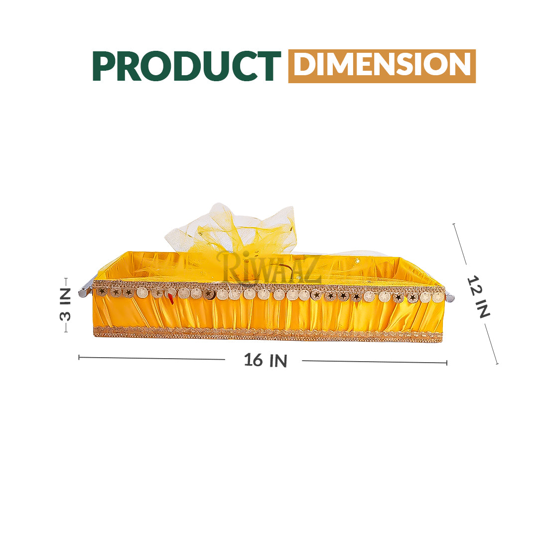 Yellow Satin Trays for Weddings, Gifts & Event Displays