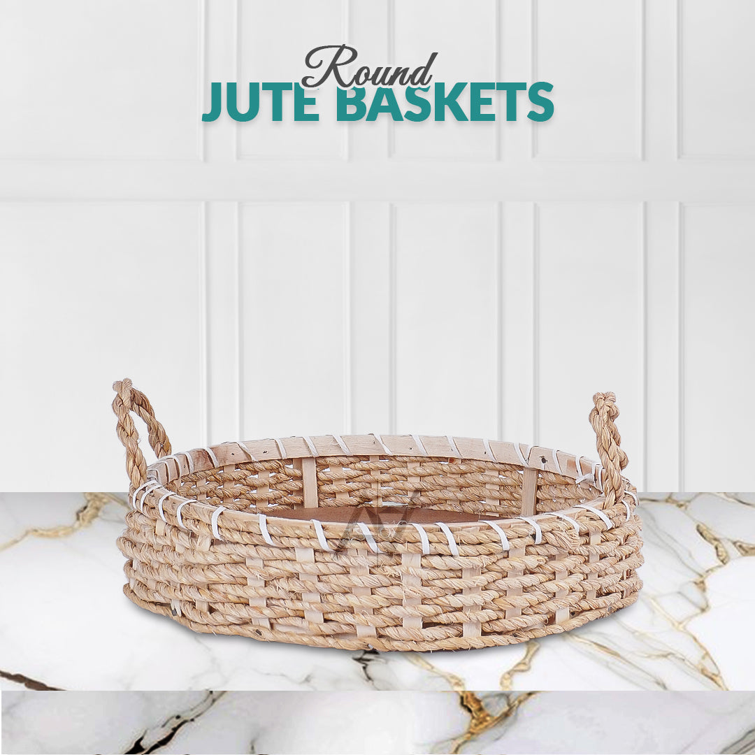 Set of 5 - Round Jute Basket Set