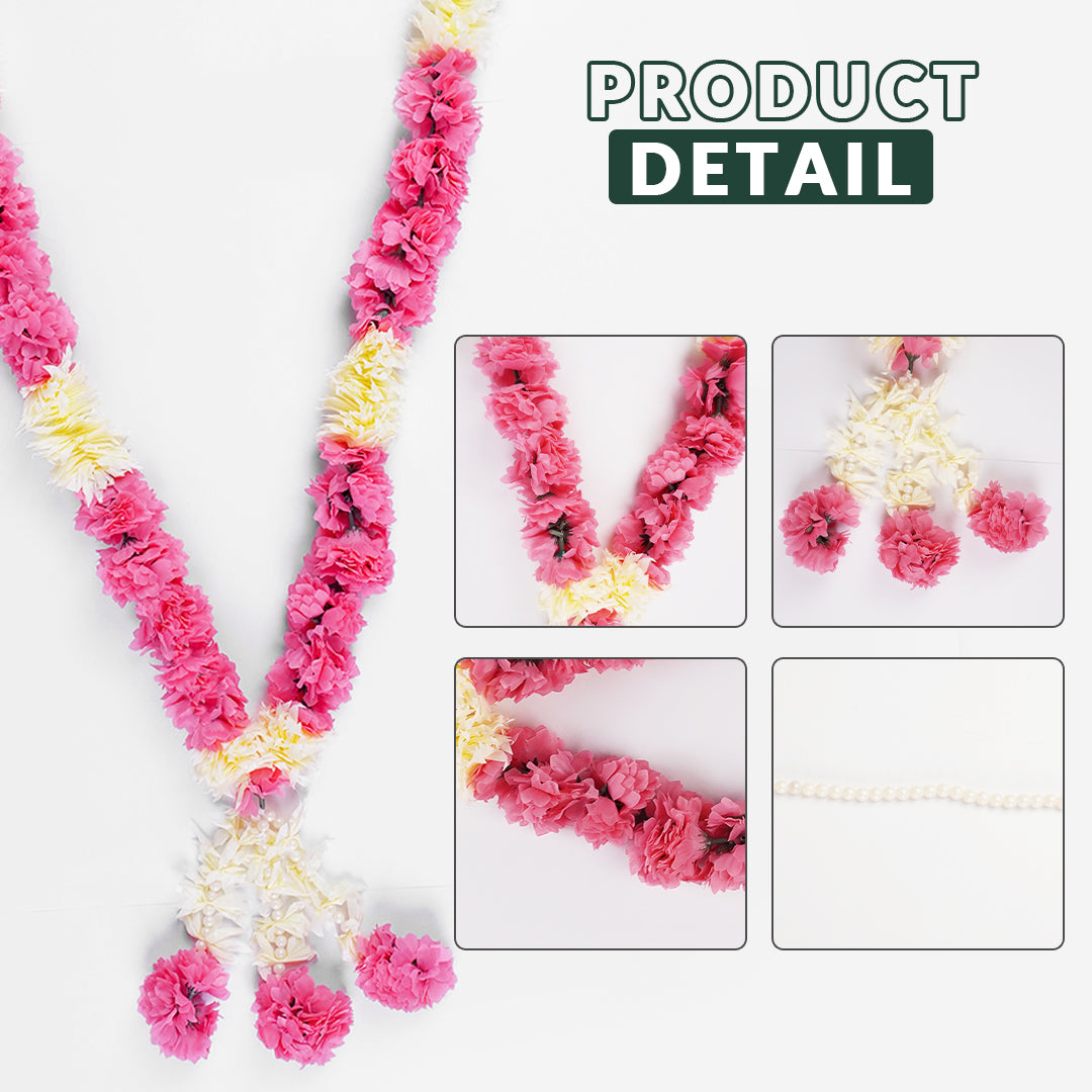 Pink Marigold Wedding Haar / Varmala – Bride or Groom Jaimala for Wedding