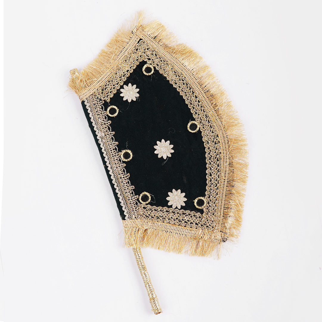 Luxury Handmade Velvet Fan – Traditional Decor for Mehndi, Maiyun & South Asian Weddings