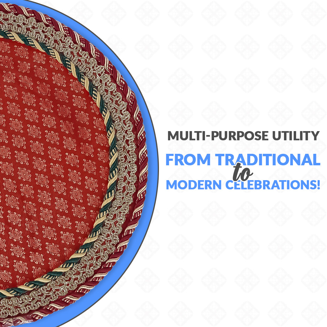 Round Mehndi Decorative Tray