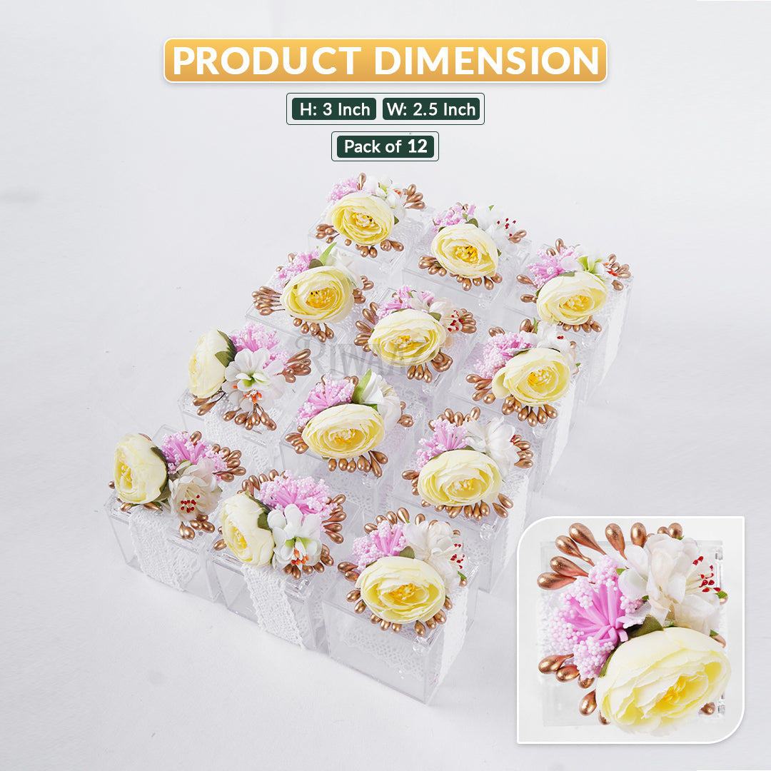 12pcs Nikkah Acrylic Bid Box Candy Containers, Favors Box, Candy box, Guests gift box, Party supplies, Acrylic Box, Square Chocolate Box,